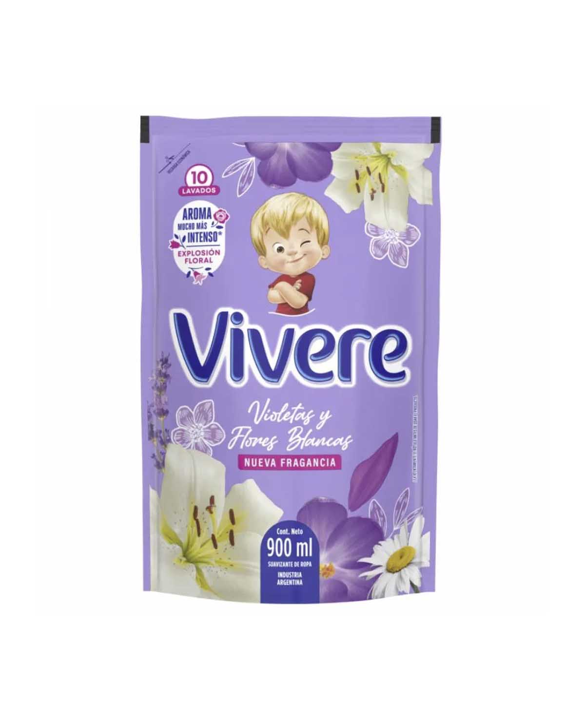 Suavizante Vivere Violetas y Flores Blancas 900 Ml